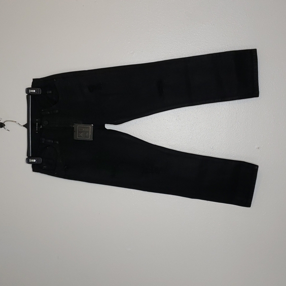 NEW Calvin Rucker Jeans Baby Love Distressed Black 26 Hi Waist Boyfriend Luxury - Picture 12 of 16